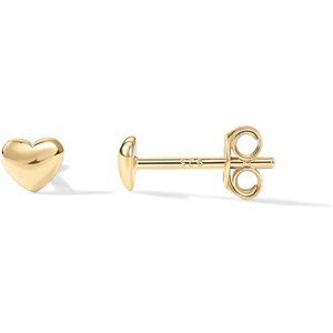 14K Gold Plated Sterling Silver Mini Heart Cute Dainty Earrings for Women